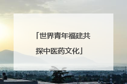 世界青年福建共探中医药文化